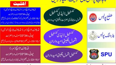 Narowal Punjab Police jobs