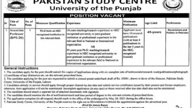 Pakistan Government Jobs University Of the Punjab