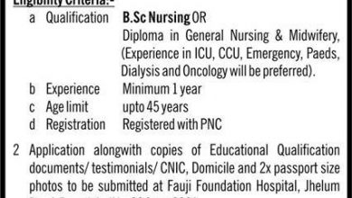 Latest govt jobs Fauji Foundation