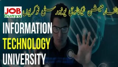 Latest govt jobs Information Technology University