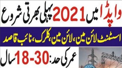 Latest govt jobs WAPDA 2021