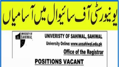 Govt jobs University of Sahiwal