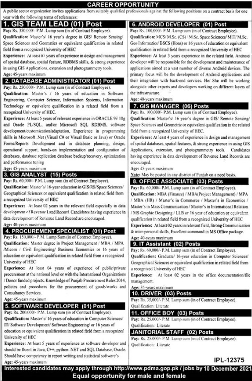 PDMA.gov.pk jobs