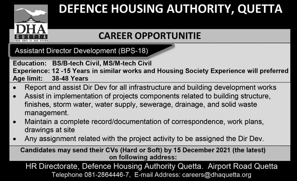 Defence Housing Authority DHA jobs