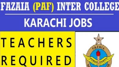 Fazaia Inter College Korangi Creek Karachi Jobs 2022