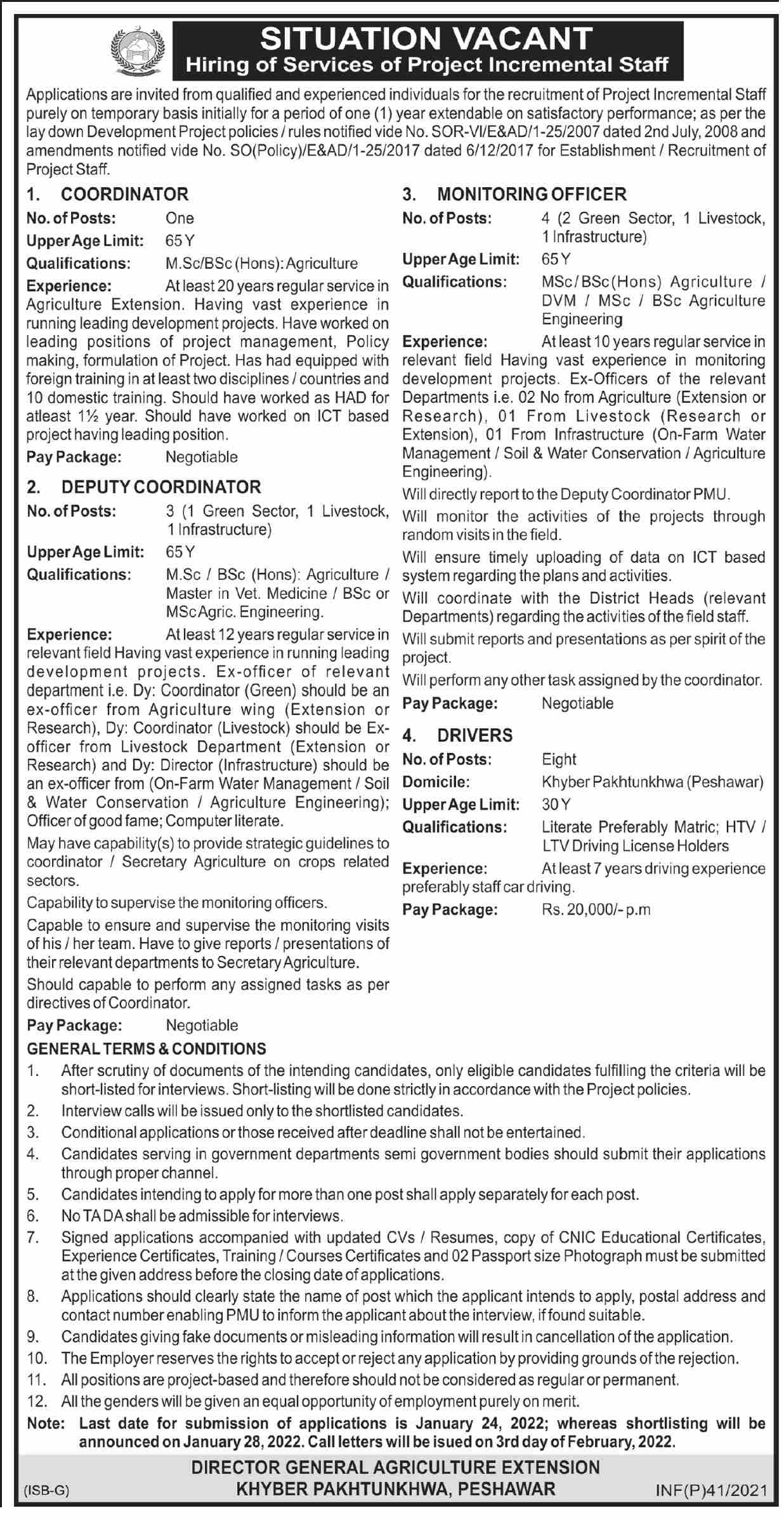 Agriculture Department KPK Jobs 2022 Latest Recruitment