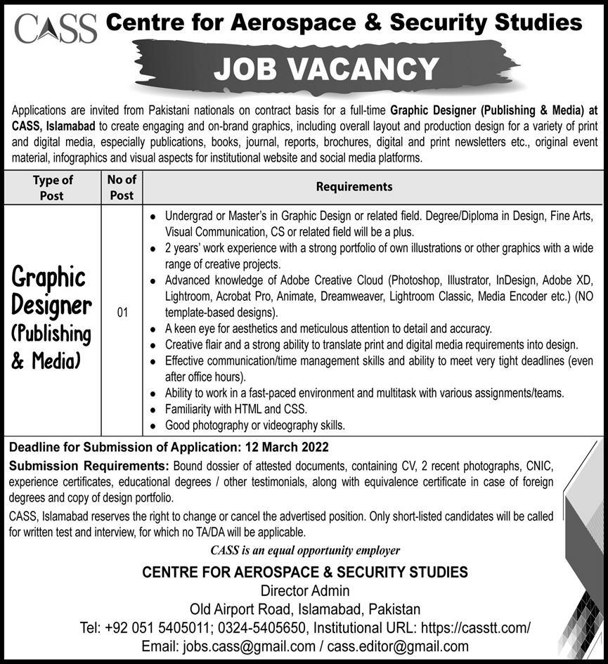 Centre for Aerospace And Security Studies CASS Jobs 2022