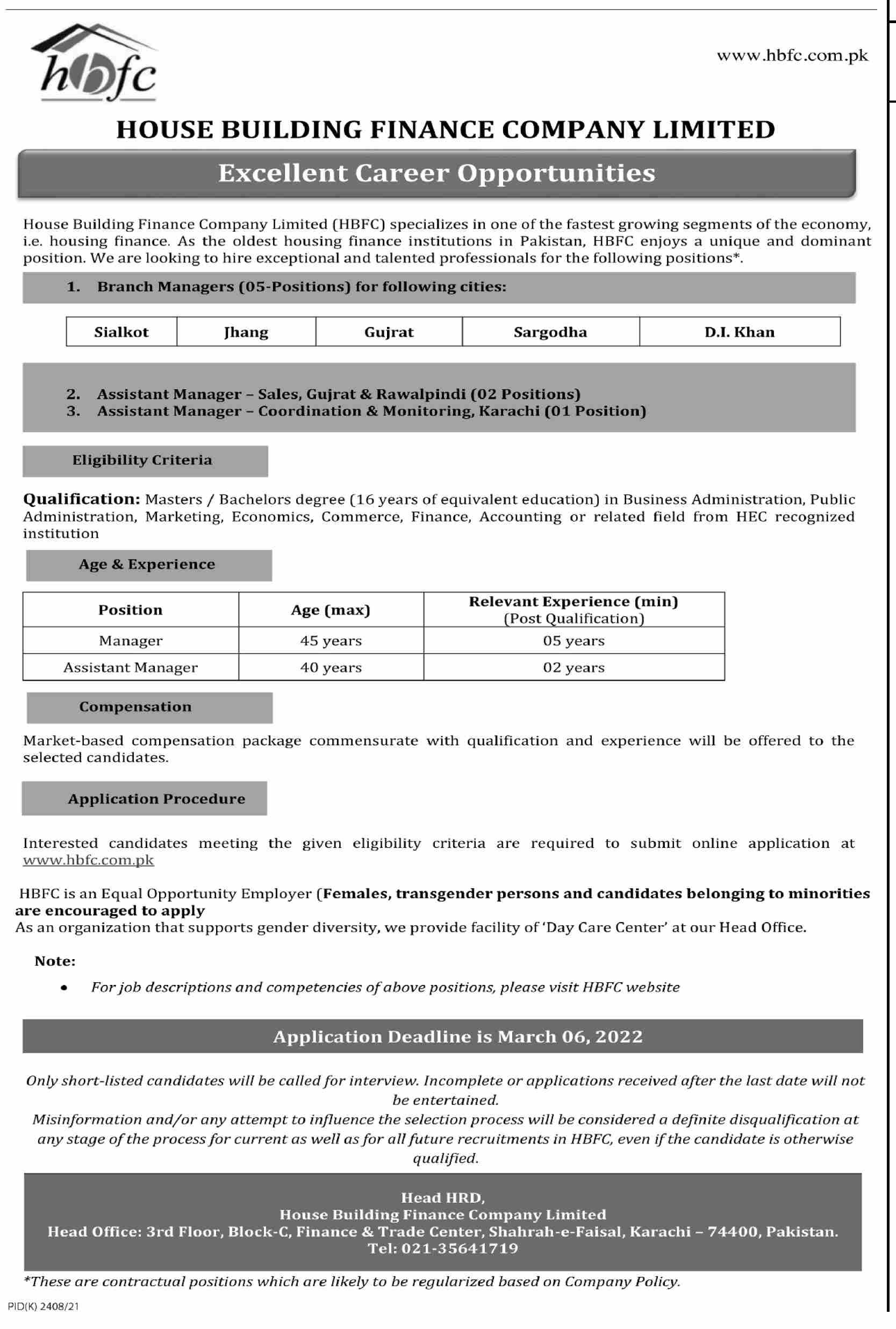 Today House Building Finance Company HBFC Jobs 2022