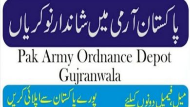 Pak Army Ordnance Depot Gujranwala Jobs 2022