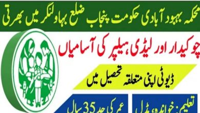 Population Welfare Department Jobs in Bahawalnagar