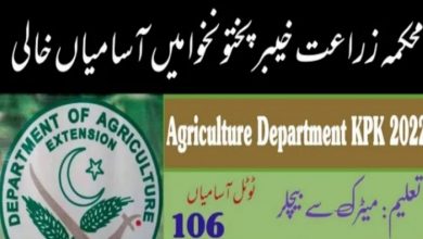 Agriculture Department KPK Jobs 2022 Directorate Agriculture Extension