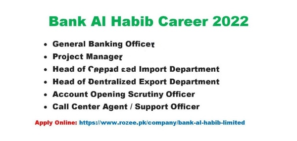 Bank Al Habib Jobs 2022 Online Applications