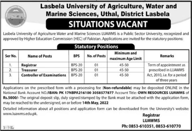 Lasbela University 2022 Application Form Download