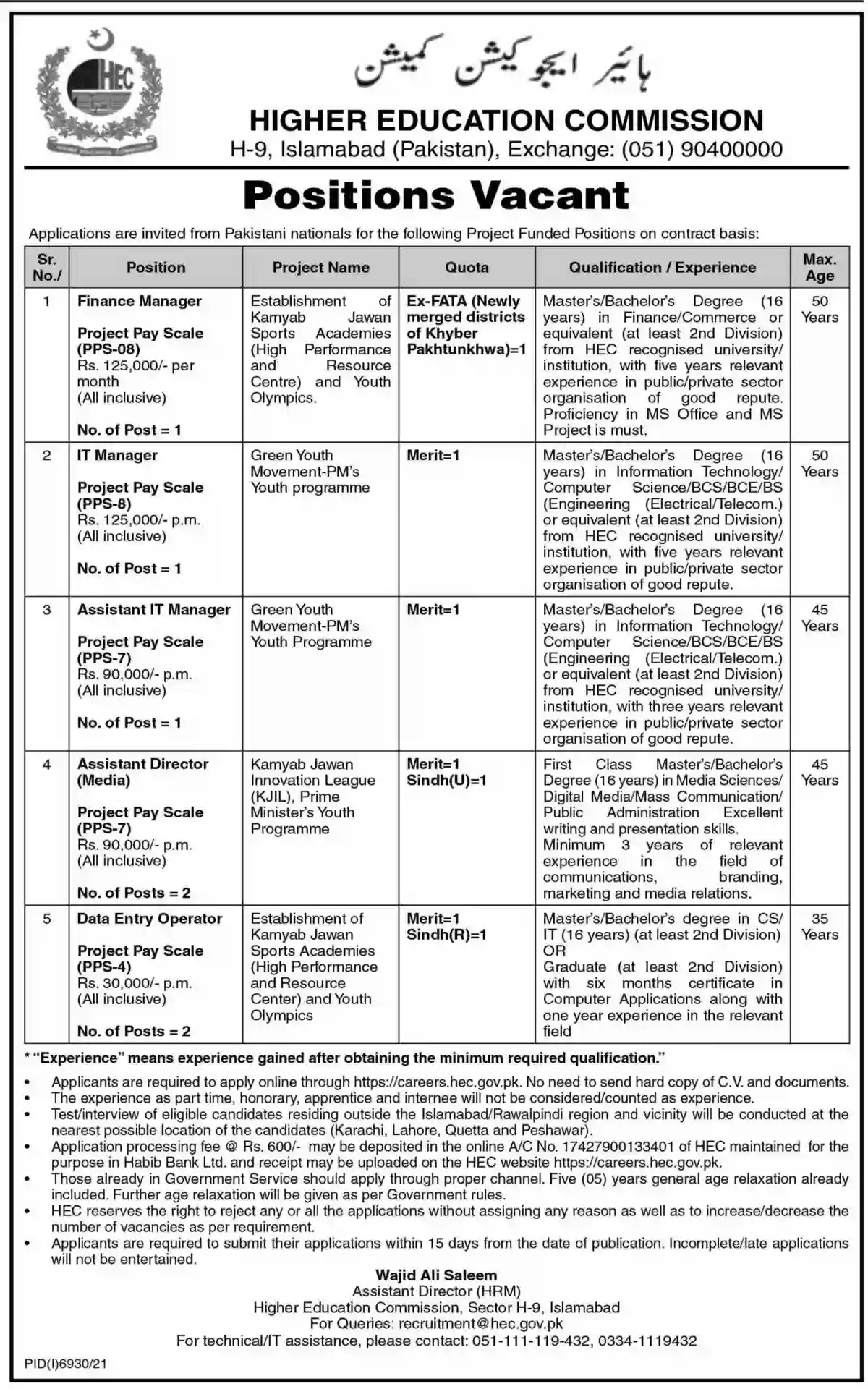 HEC Jobs 2022