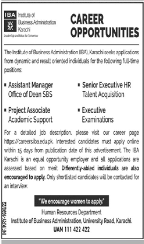 Institute of Business Administration IBA Karachi Jobs