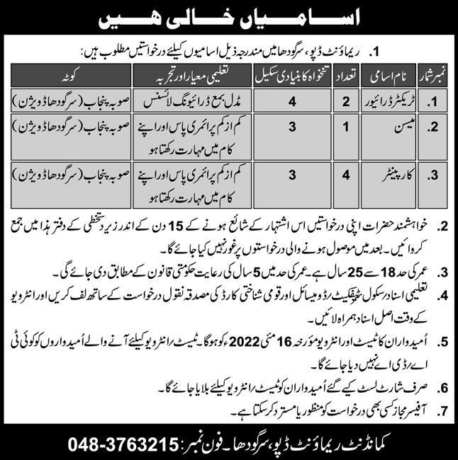 Join Pak Army Civilian Jobs 2022