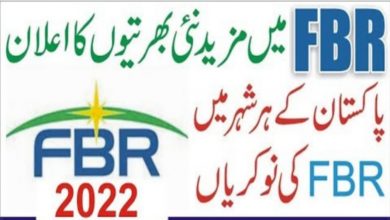 Federal Board of Revenue FBR Jobs 2022 May Advertisement