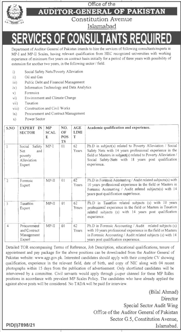 Auditor General Of Pakistan AGP Jobs 2022 Constitution Avenue Islamabad