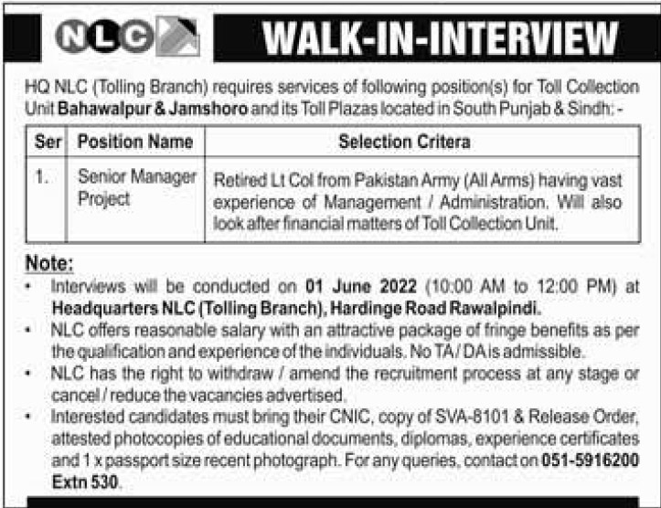 National Logistics Cell NLC Jobs 2022 Submit Online Applications