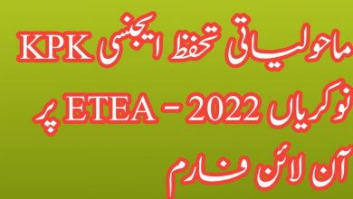 Environmental Protection Agency KPK Jobs 2022 – Online Form on ETEA