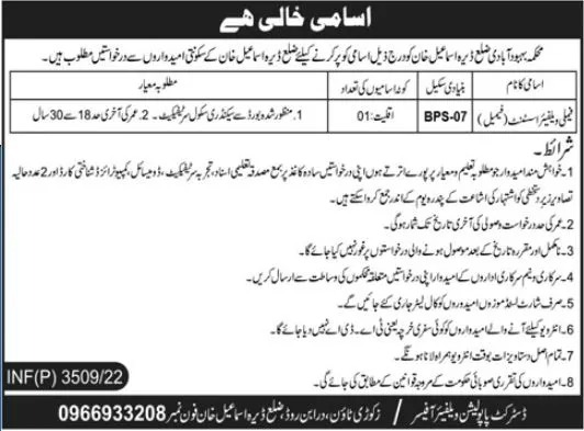 Population Welfare Department KPK Jobs 2022 Latest Recruitment