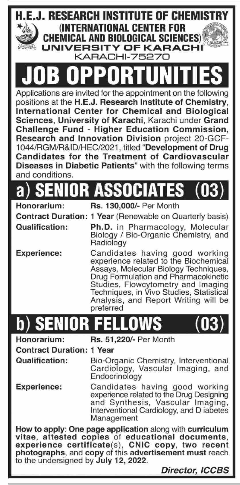 The University of Karachi UOK Jobs 2022 | www.iccs.edu