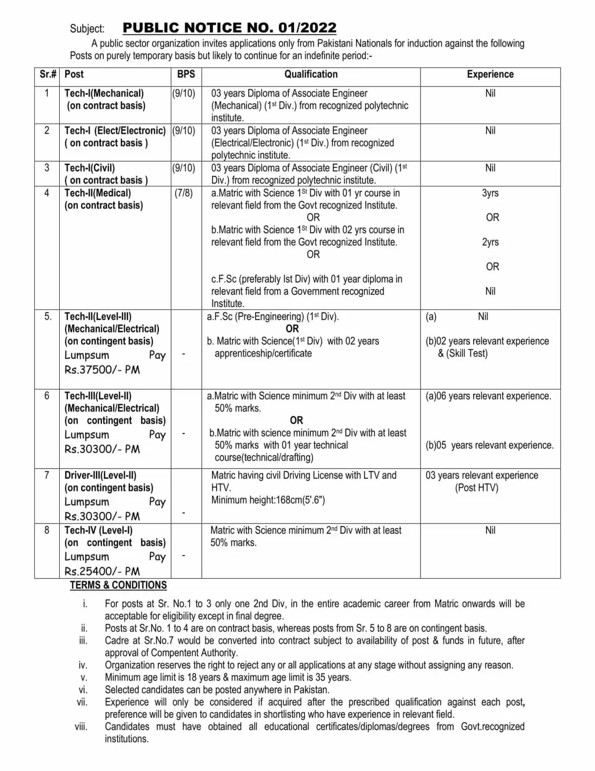 Pakistan Atomic Energy Commission PAEC Jobs 2022 at PO Box 3113         