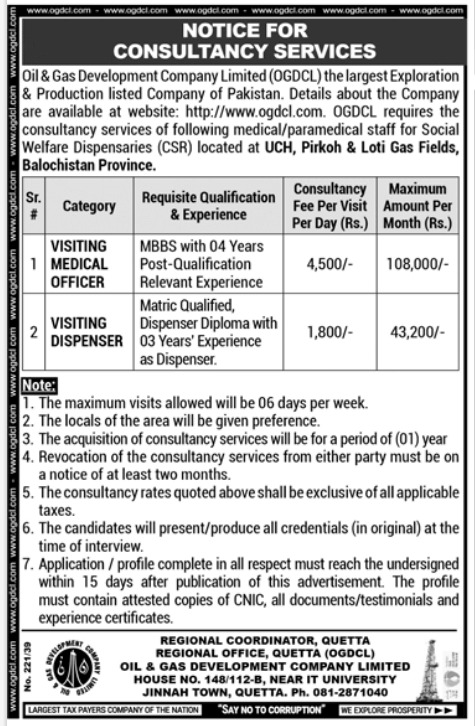 OGDCL Job 2022 | Oil and Gas Development Company Limited Recruitment