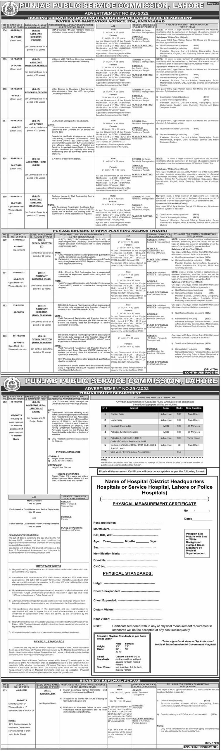 PPSC Jobs Advertisement No. 29/2022 | PPSC Online Apply Procedure