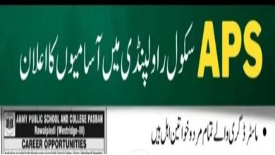 Army Public School APS Rawalpindi Jobs 2024 at Pasban Campus