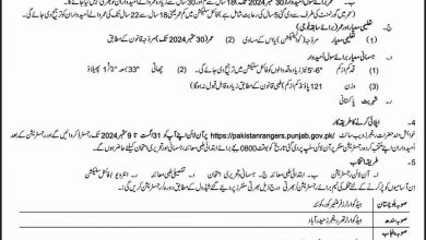 Sepoy Jobs At Pakistan Rangers Punjab