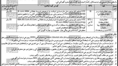 Job Openings At Benazir Bhutto University Of Technology