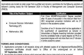 Visiting Faculty Jobs At The University Of Agriculture