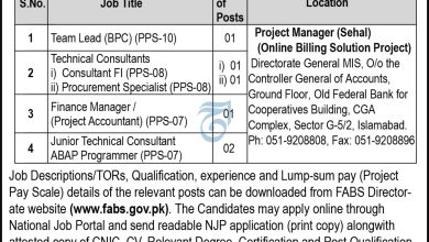 Controller General Of Accounts CGA Islamabad Jobs 2024