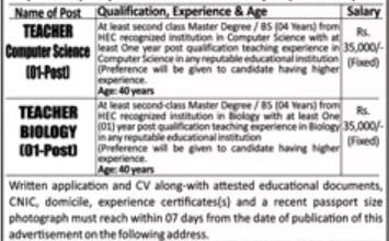 Latest OPF Boys College Islamabad Jobs 2024